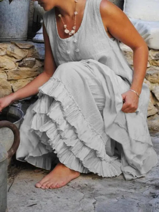 Casual Sleeveless Round Neck Dress